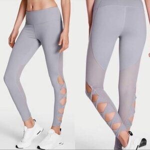 Victoria's Secret | Gray Mesh Knockout Crop Capri Workout Leggings | Size Medium